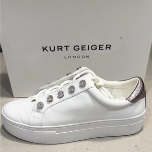 Kurt Geiger White Sneakers with Silver Accents